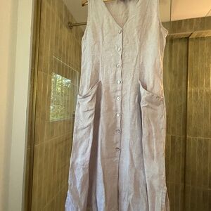 Tahari pale lilac linen dress